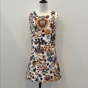 Embellished White Mini Dress